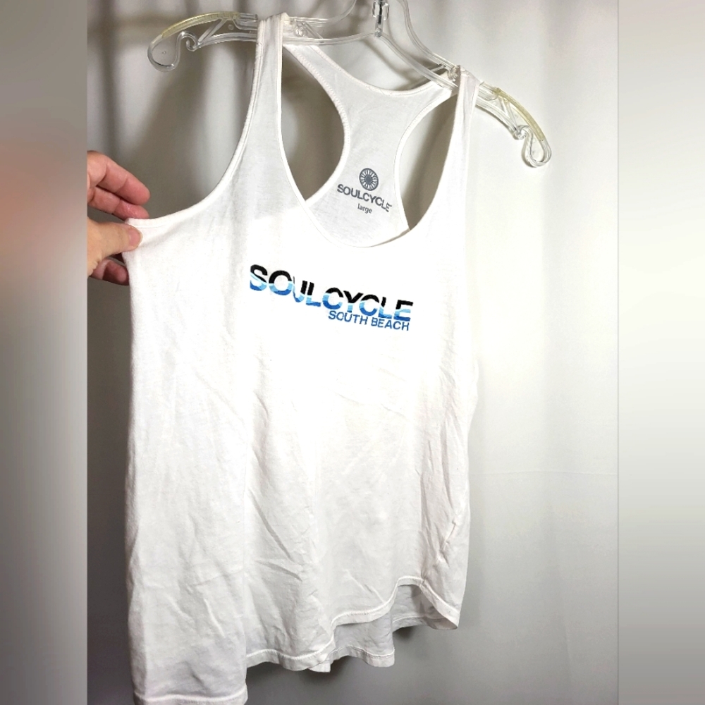 Soulcycle white racerback tank   women's L   #1638